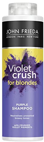 John Frieda Violet Crush Purple Shampoo 500 ml, Purple Toning Shampoo for Blonde Hair, Shampoo Value Pack
