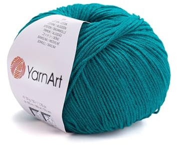 Yarnart, Jeans, Hilo de algodón para tejer, ganchillo, amigurumi, hilo turco, 55% algodón, 45% PAC (poliacrílico), Color 63