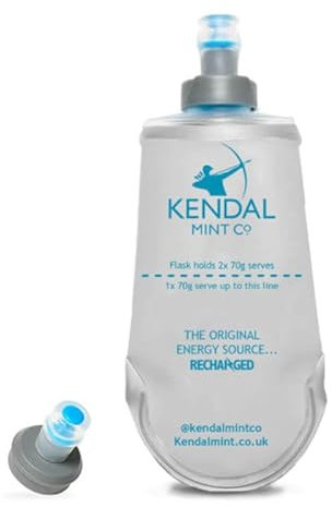 Kendal Mint Co. Refillable Energy Gel Soft Flask for Sports Nutrition & Energy Gels, BPA Free NEW Bite-Valve Cap, Reusable, Dishwasher Safe (150ml / 2 Gels)