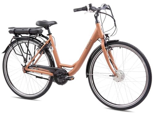 TRETWERK 28 Zoll E-Bike Cloud Mars Metal - E-Citybike Damen Fahrrad mit 7 Gang Nabenschaltung - Elektrofahrrad mit Frontmotor 250W, 36V