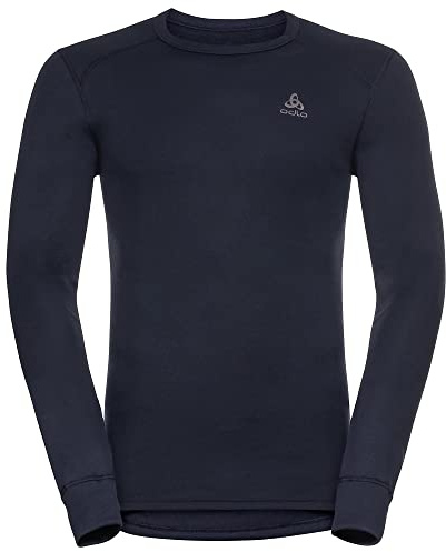 Odlo Herren Thermounterwäsche Herren Active Warm I Langarm Thermoshirt I Warme Skiunterwäsche I Langarm Thermoshirt mit Rundhals Funktionsunterwäsche Langarm Shirt (1er Pack)
