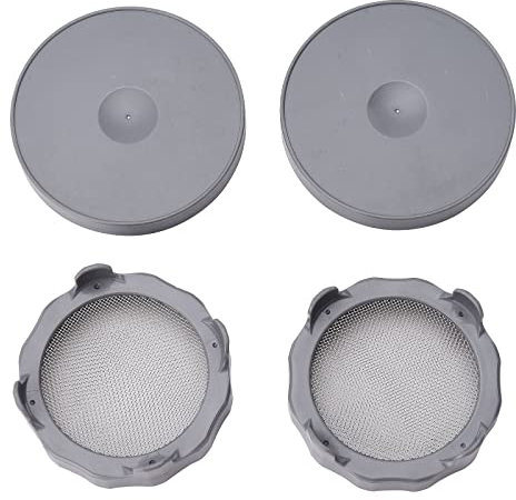 BestAlice 4 Pack Sprouting Lids, Sprouting Jar Strainer Lid with Stainless Steel Screen for 86mm Wide Mouth Mason Jars, Germination Kit Sprout Maker