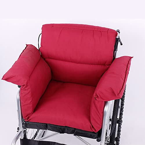 ERLUN Rollstuhl-Kissen, Steißbein & Rückenstütze, Rollstuhl Anti-Dekubitus-Kissen Komfort Rollstuhl-Kissen & Polster verhindern Druckstellen Armlehnen unterstützen Steißbein,Rot (Red)