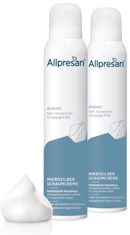 Allpresan diabetic MIKROSILBER + REPAIR Schaum-Creme mit Mikrosilber für sehr trockene bis schuppige Haut bei Diabetes mellitus - 200ml (2er Pack)
