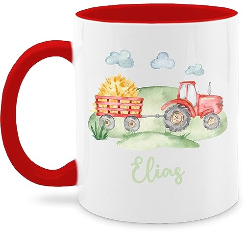 Tasse Tassen 325ml - Traktor Trecker Bauer Schlepper Landwirtschaft Bulldog - 325 ml - Rot - personalisierte geschenkideen für landwirte traktoren tractor kaffeetasse kindertasse keramik