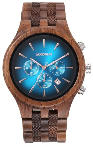 woodwear Reloj de pulsera de madera para hombre, color azul, Lagune., Pulsera