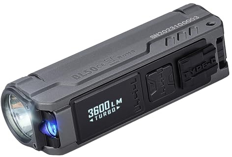 IMALENT BL50, 3600lm LED Mini Torcia Tattica, Luce Bianca e UV raggio ultravioletto, XHP50.3HI, Display OLED, Torcia Ricarica Type-C, IP68 per Escursioni Campeggio Emergenza (Grigio)