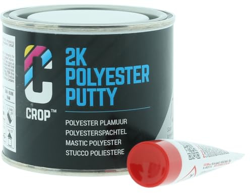 CROP Spachtel 2K Polyester Spachtelmasse 125ml - Auto Spachtelmasse Kunststoff Spachtel für Reparaturspachtel - Glasfaserspachtel mit Härter