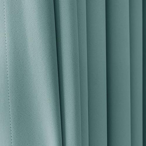KnSam 2er Set Blau Vorhänge Fenster, Gardinen mit Ösen Einfarbig, Polyester Ösen Ösenvorhang Vorhänge mit Motiv, Jeder B 102 x H 244cm