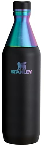 Stanley All Day Slim Bouteille isotherme de 591 ml – Couvercle à visser avec joint étanche – Design fin pour voyage et salle de sport – Acier inoxydable isotherme sans BPA – Noir chromé