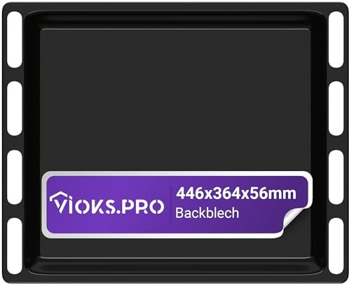 Viоks.pro Backblech Tief 446x364x54 mm Ersatz für Hotpoint C00099622 Whirlpool 482000022808 Tiefes Backblech Hoch - Backblech mit Hohem Rand/Fettpfanne Backofen/Backblech Emailliert/Baking Tray