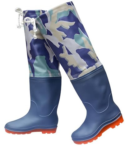 KXAOXGRC Wathosen. Robuste PVC-Hüftstiefel, wasserdichte Camouflage-Fußform for Herren, for Jagen, Marschfischen(5)
