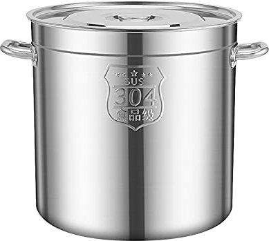 Olla grande de acero inoxidable con tapa Olla de acero inoxidable, olla con tapa, olla de gran capacidad, olla for cocinar cerveza casera(25 * 25cm(12L))