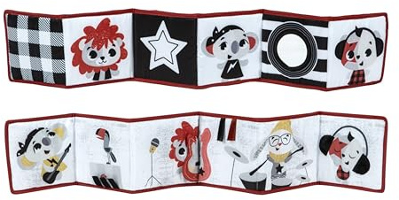 Tiny Love Double-Sided First Book, Baby Sensory Book, 0+ Months, Baby Books, Black and White, 6 Fun Activities, Stimulates Senses, Skills and View, Tummy Down Play, Tiny Rockers