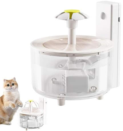 Fuente para Gatos Sin Cable, 1500 Ml Fuente De Agua Inalámbrica para Mascotas De Gran Capacidad, Fuente Agua Gatos Que Funciona con Pilas, Circulación De Agua por Inducción Automática Silenciosa