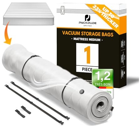 PACKDUDE Sacco Sottovuoto Materasso Matrimoniale per Materassi fino a 200x160cm (Dim. della Sacchetto: 240x200cm) I Sacco Materasso Matrimoniale in Schiuma, Gel e Lattice I Mattress Vacuum Bag