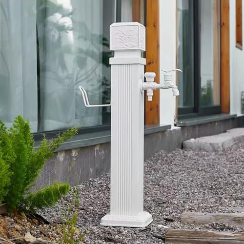 Colonne d'eau de jardin carrée verticale avec rallonge de robinet antigel pour fontaine fontaine fontaine