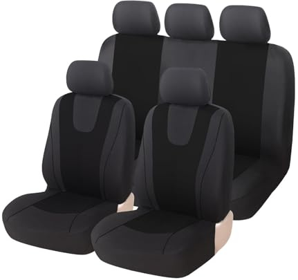MaKeMoney 9 Stück Auto Sitzbezüge FüR VW ID.3 ID3 Pro/S/Pure/Pro Performance Id 3 2019-2025, Autositzbezüge Sitzschoner Schonbezüge Wasserdicht Innenraum Zubehör,C/Black