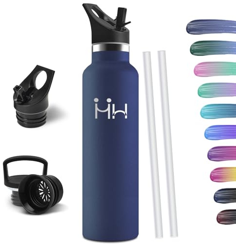 HoneyHolly Borraccia Termica 1 Litro, Senza BPA, Borraccia Termica, Sottovuoto a Doppia Parete, Bottiglia Termica, 18/8 Acciaio Inox, Borracce Termiche, Borraccia per Palestra, Sport, Bici