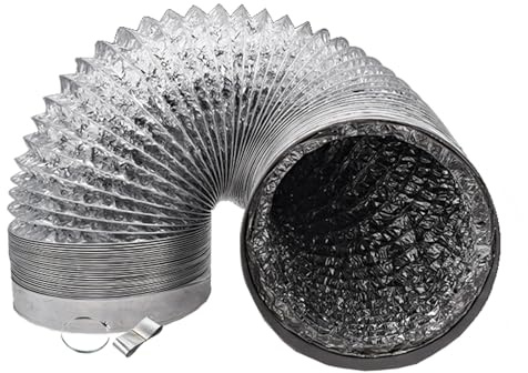 Flexible Luftleitungen zur Belüftung, Aluminium Flex Luftschlauch, Schallgedämmt Schlauch, mit Aluminium-Innenisolierung, für Küchenabzug, Klimaanlagen, Wäschetrockner(2m,180mm)