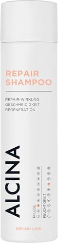 ALCINA Repair-Shampoo | 1 x 250 ml | Für trockene & strapazierte Haare | Regenerierende Pflege mit Repair-Wirkung | Für glänzendes & geschmeidiges Haar | Mit Provitamin B5