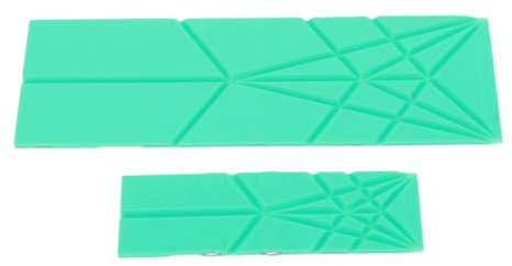 HUSHUI 2Pcs 3 in 1 Measuring Spoons,Polygons Flat Folding Multifunction Folds for Baby Complementary Food Kitchen Gadget (Green)
