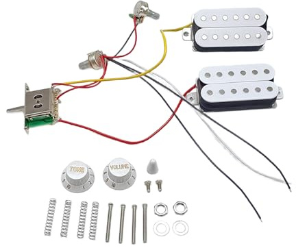 Ensemble de micros de guitare HH Configuration 5 voies Convertisseur pré-câblé faisceau de câblage pour guitares électriques avec 1 volume 1 tonalité