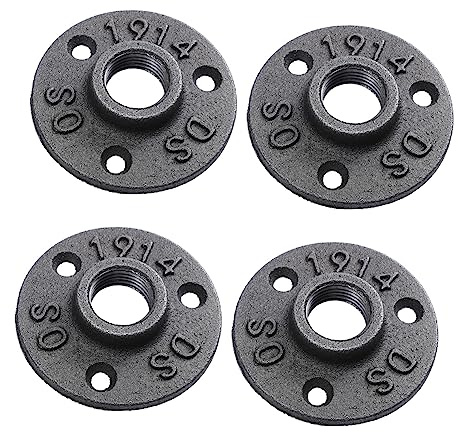 OSALADI 4piezas Bridas De Hierro Fundido De Tres Orificios Bridas Internas Para Uso Industrial Base Fija De Accesorios Para Instalaciones Suelo