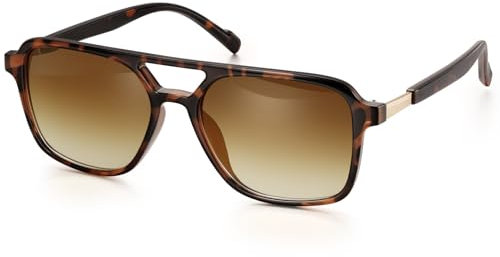 J.Fée Retro Sonnenbrille Damen Groß, Elegant Retro Sonnenbrille Leo Sunglasses Woman Vintage Sonnenbrillen UV400 Schutz, Braun Gläser, 1 Paar