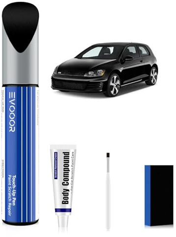 (LC9X/2T) Kit de retoque de pintura de coche en negro perla con eliminador de arañazos para Volkswagen/VW, reparación de arañazos en el coche, solución de reparación rápida y fácil