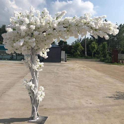 Künstlicher Kirschblütenbaum, Großer Sakura-Simulationsbaum, Atemberaubende Weiße Sakura-Blüten, Hoteldekoration Für Den Innen- Und Außenbereich, Breite,001,120x100cm