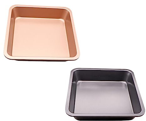 HOLIDYOYO 2pezzi Teglie in Acciaio Al Carbonio Per Cottura Di Torte Nero e Utensili Da Forno Resistenti e Sicuri Per Uso