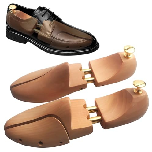 1 paire d'embauchoirs en bois de cèdre - Extenseurs de chaussures extra solides - Pour homme et femme - Avec ressorts réglables - Pour une durée de vie prolongée de vos chaussures, bois, 39-40