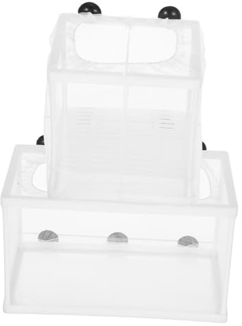 TOGEVAL 2pcs Fish Egg Incubator Mesh Box for Aquarium Breeding Tanks Transparent Separation Net Fry Hatchery Separator with Sturdy Construction Easy to Clean and Install Suitable for