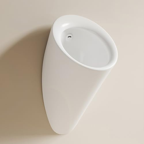 Orinatoio in ceramica con sensore automatico a parete, orinatoi per uomini a prova di fuoriuscita durante la notte, per bagno, commerciale,hotel,garage,bar,esterno,servizi igienici pubblici(White)