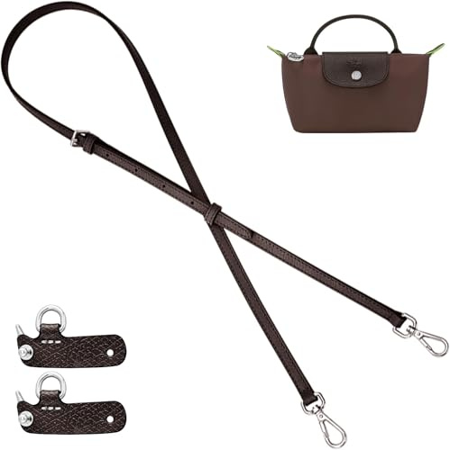 Correa de Cuero para Longchamp Le Pliage Mini Bolso, Correas de Hombro Ajustable Correa de Repuesto para Bolso Bandolera con Gancho Giratorio Metálico
