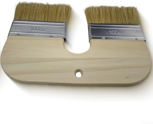 Jotekonoby Limewash, pennello a forma di U, setole naturali a doppia testa, larghezza 200 mm, per pareti rustiche, per grandi superfici e lavori in muratura