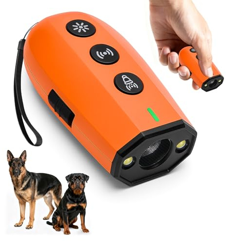 RoserRose Anti Bell Gerät Hunde, Antibell Ultraschall Gerät, Wiederaufladbar Ultraschall Hundeabwehr mit Frequenze Taschenlampe, Hundegebell Stoppen Für kleine & große Hunde Innen & Außen