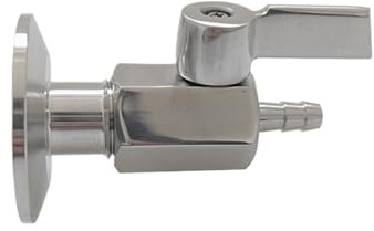 Mini válvula de bola de muestreo de triple abrazadera de 1,5, válvula de bola MINI, tubería Pagoda de 7 mm, 8 mm, 10 mm y 12 mm, tanque de acero inoxidable SS304.(7mm,TC 25.4mm)