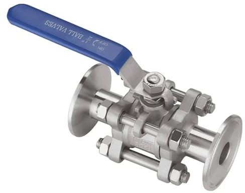 1/2 3/4 1 1-1/4'' 1-1/2'' 2'' SS304 Edelstahl-Kugelhahn 3 Dreiteilige Tri-Clamp-Ferrule-Art 1 Stück(3/4)