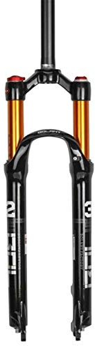LHHL VTT Vélo Alliage De Magnésium Fourche À Suspension 26 27,5 29 Pouces Tube Conique Et Droit Fourche Avant Velo Verrouillage Manuel/À Distance(A1,27.5inch)