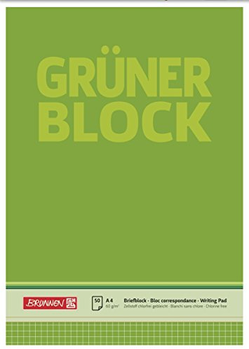 Brunnen 1052638 brevblock/skrivblock/det gröna blocket (A4, rutigt, 50 ark, 60 g/m²)
