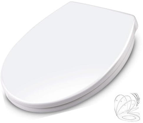 Schläfer 4664101 | Copriwater Soft Close universale, chiusura ammortizzata, Sedile Wc fissaggio Quick-Release Sgancio Rapido regolable, Termoidurente Bianco
