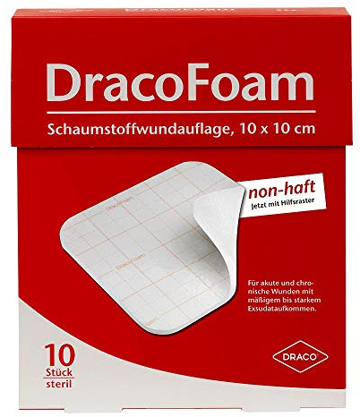 DRACOFOAM Schaumstoff Wundauflage 10x10 cm 10 St