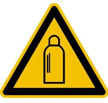 Indigos UG Aufkleber Warnung vor Gasflaschen Warnschild, 10cm - selbstklebender Sicherheits Aufkleber für Tür oder Wand - Warnschild für Gebäude, Hotel, Büro, Firma, Haus, Praxis