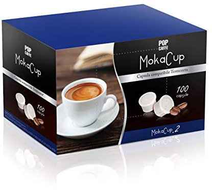 100 CAPSULE POP CAFFE' MOKA-CUP 2 CREMOSO COMPATIBILI DOMO TERMOZETA ESPRESSO CUP