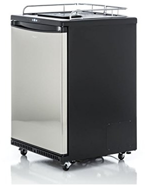 Gastrobedarf Westerbarkey Fassbierkühlschrank für max 50l Fässer auf Rollen mit Tropfblech und Reiling