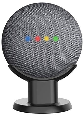 Cozycase Support Table et Bureau pour Google Home Mini, Nest Mini - Support de Montage de Bureau, Etui de sécurité Compact dans la Cuisine, la Salle de Bain et la Chambre à Coucher (Noir)