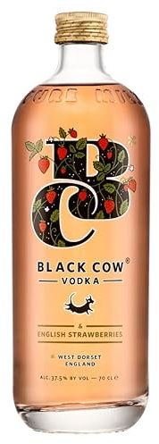Black Cow & English Strawberries vodka | 70cl | 37.5% Vol | Exceptionally Smooth | Award Winning | Zero Waste | Premium Sipping Vodka | Cocktails