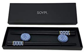 Soypi Essstäbchen aus Holz - 2 Paar Sushi Stäbchen zum Essen, Federleicht aber Stabil - Chinesische Stäbchen, Wiederverwendbar